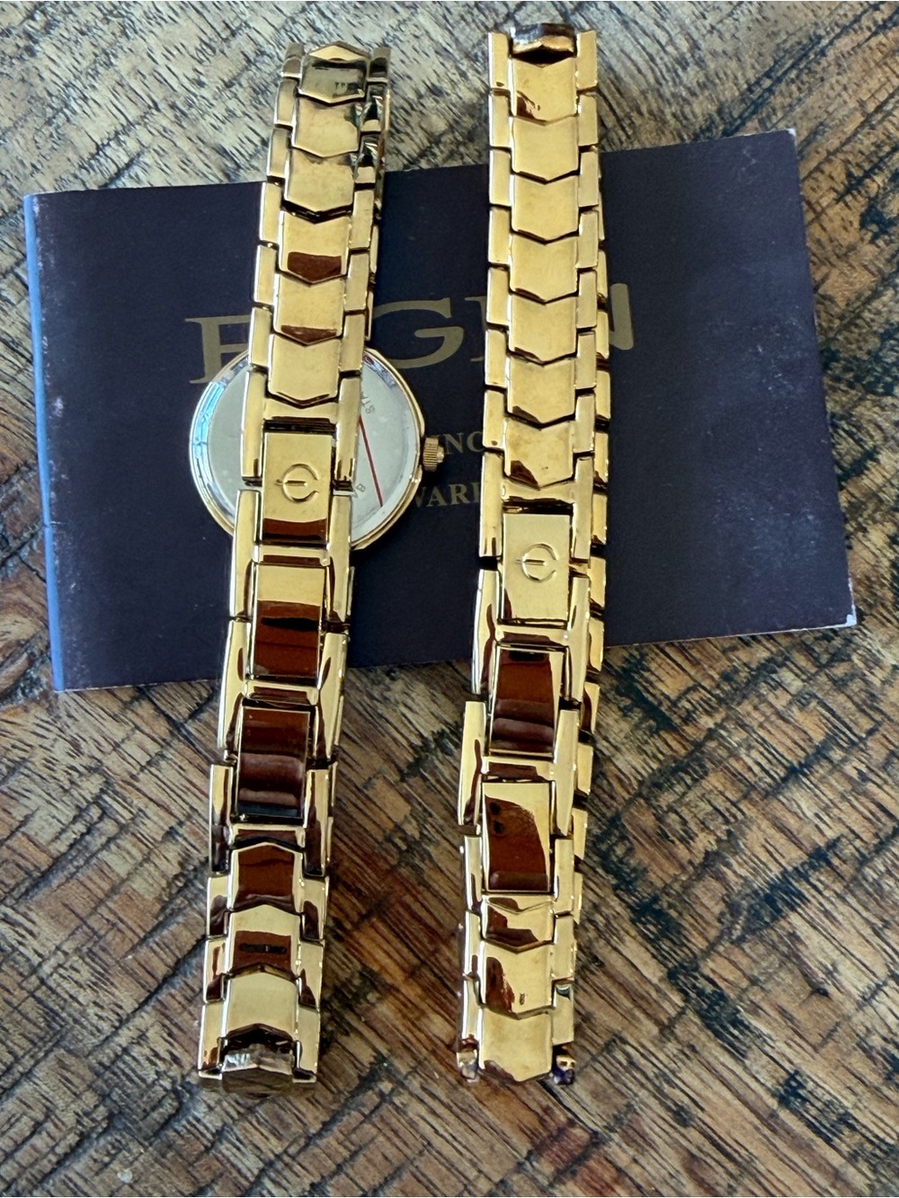 NEW! Vintage Elgin Gold-tone & Crystal Watch 23mm + Matching Bracelet Set - Picture 5 of 5